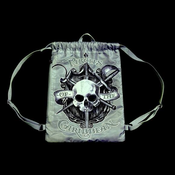 Disney Parks Theme Merchandise Pirates of the Caribbean Drawstring Backpack Bag - Picture 3 of 13
